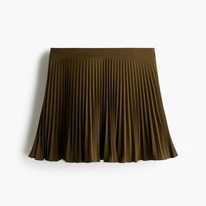 H&M khaki green pleated mini skirt